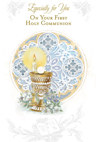 87115 boy communion - 4 1/2" x 6 3/4" - Gold foil decoration & embossed